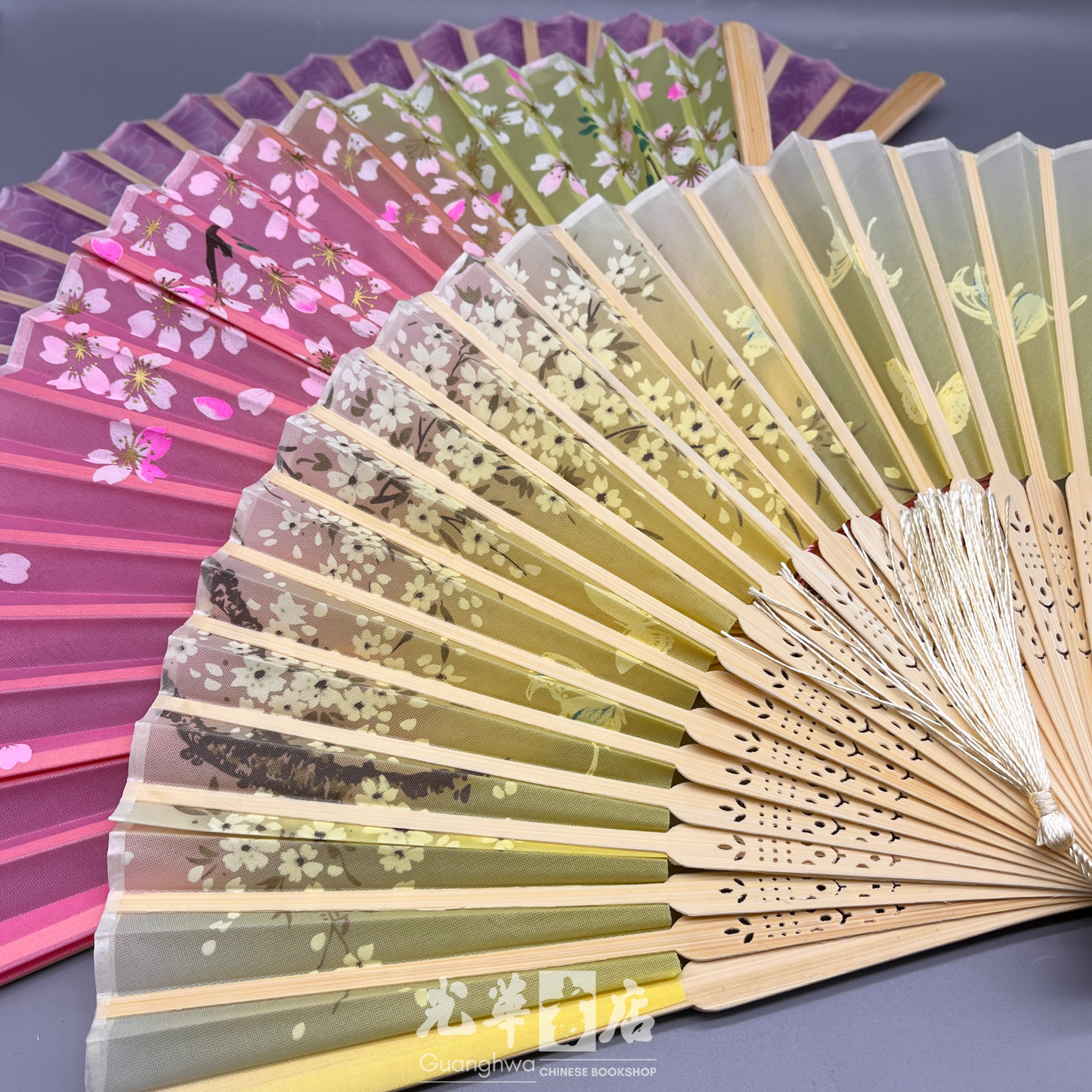 Compact folding fan 花鸟图案小折扇