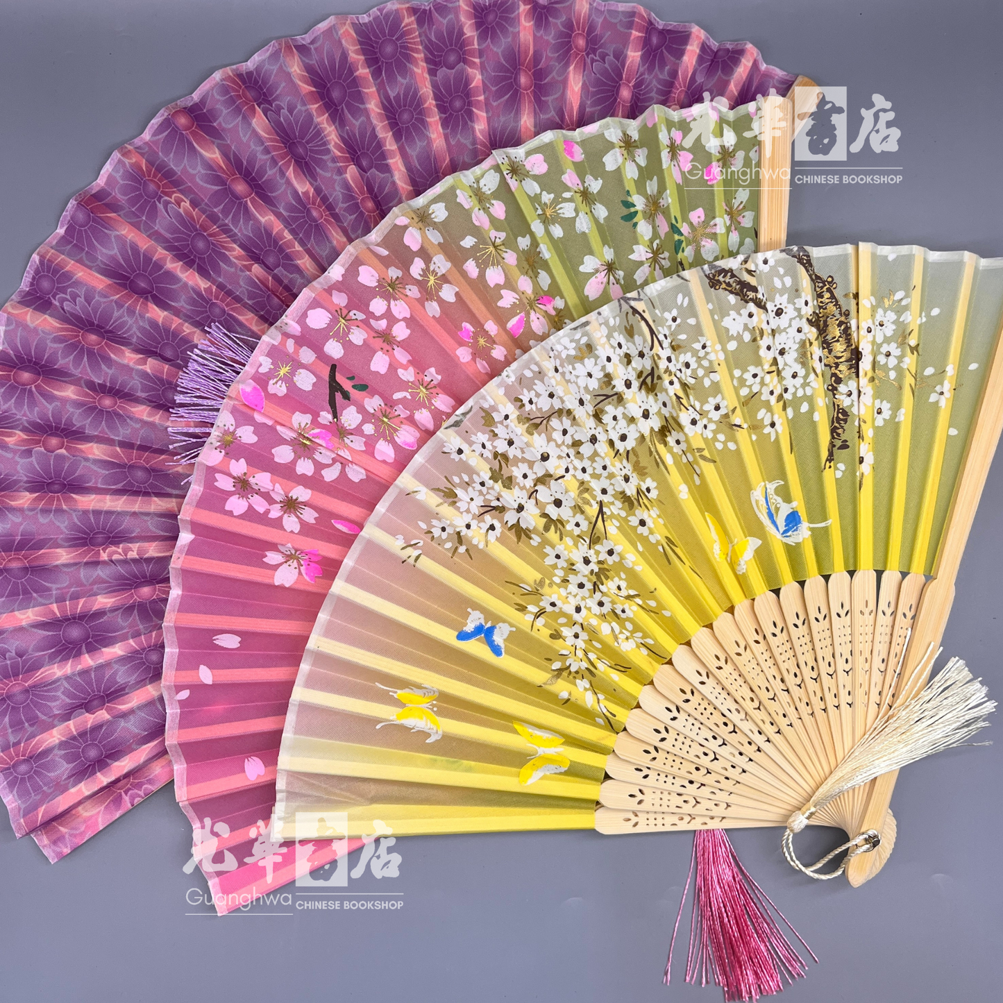 Compact folding fan 花鸟图案小折扇