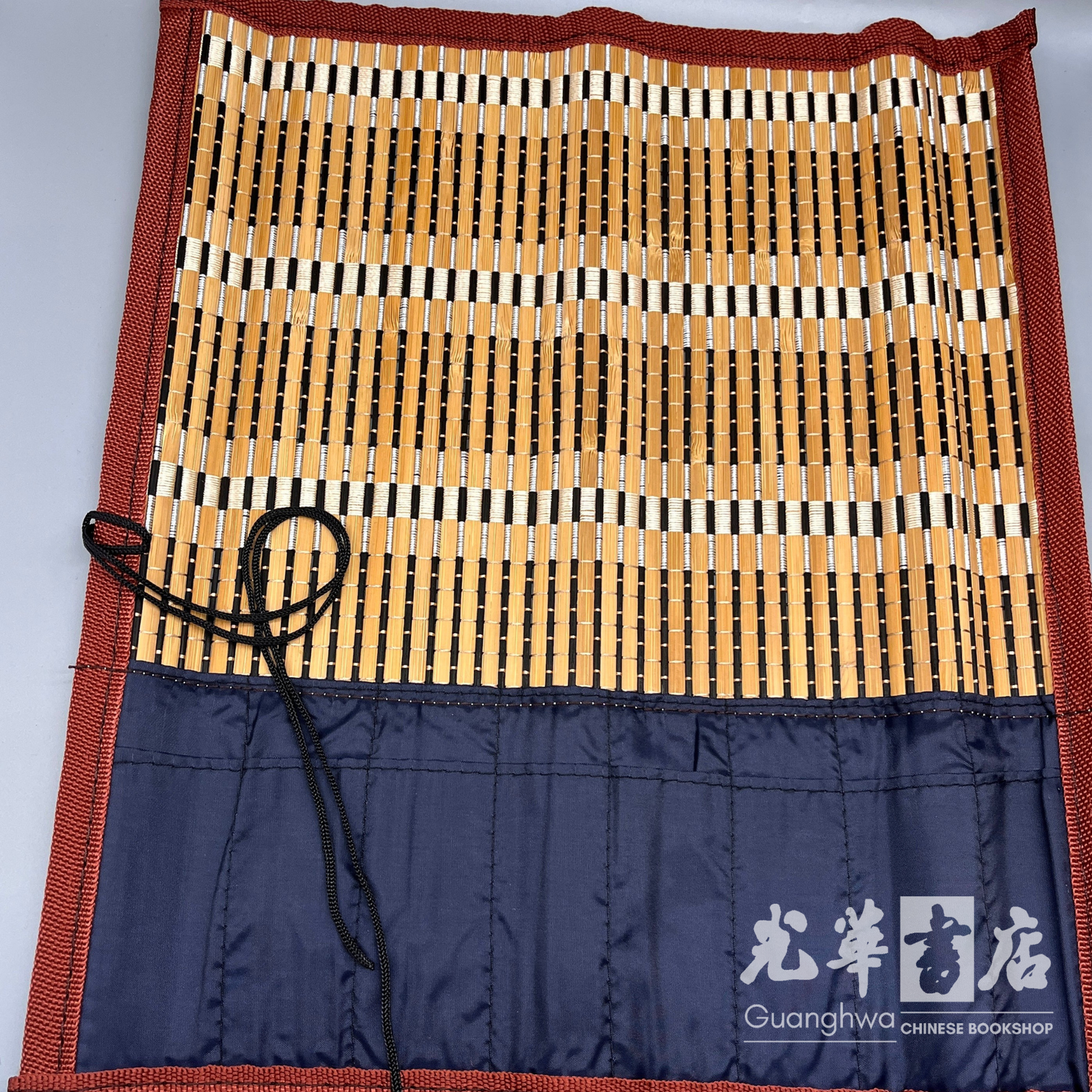 Bamboo Brush Roller Case with Pockets 布袋笔帘