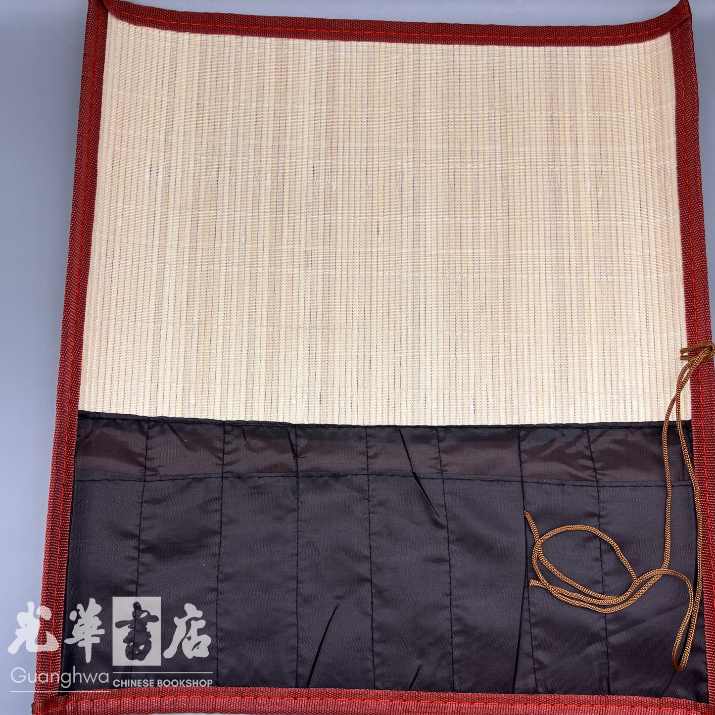 Bamboo Brush Roller Case with Pockets 布袋笔帘